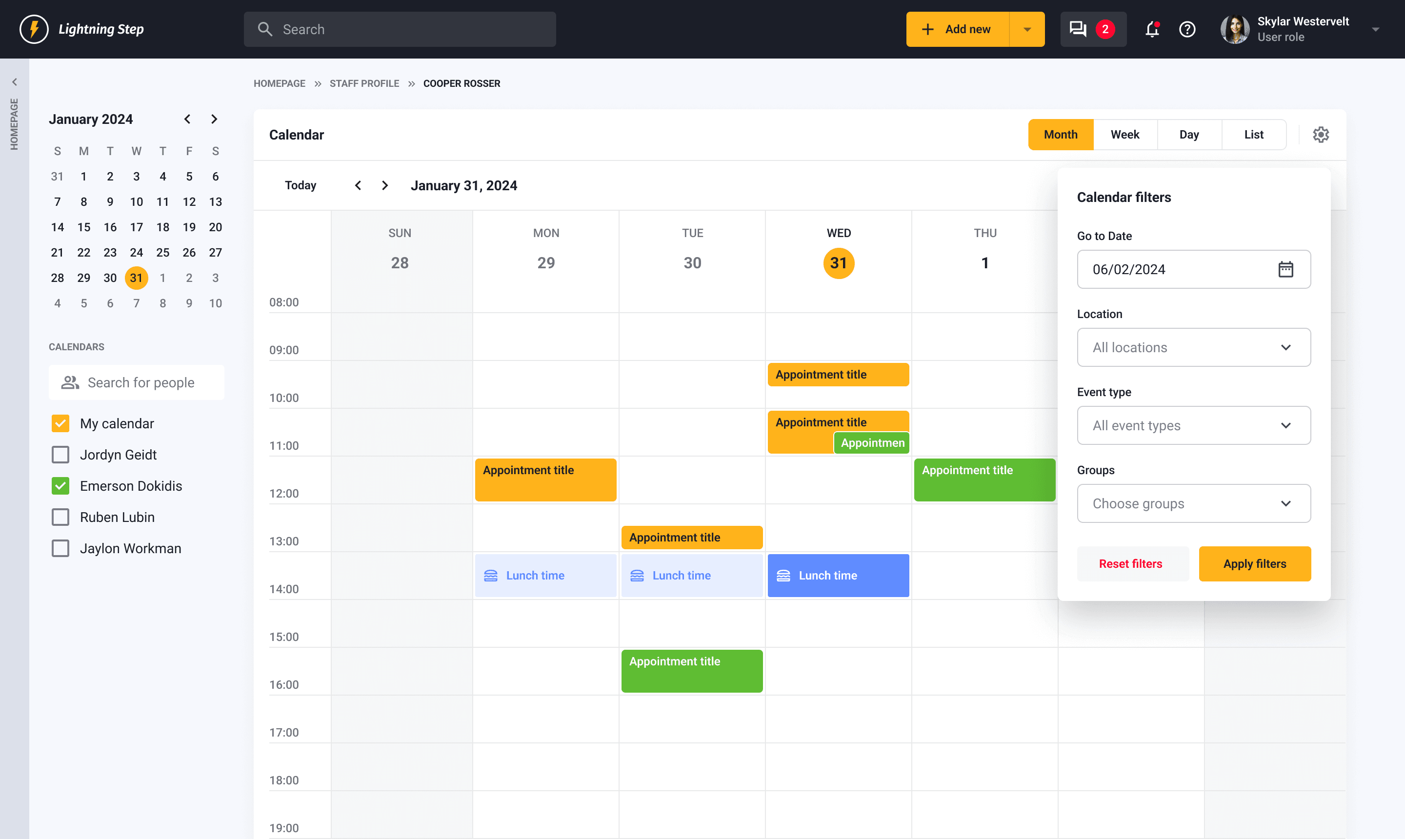 Lightning Step Calendar